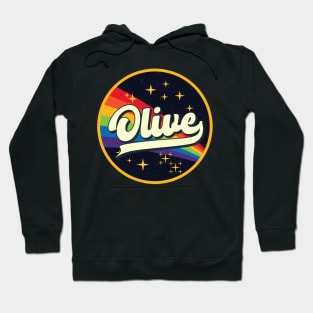 Olive // Rainbow In Space Vintage Style Hoodie